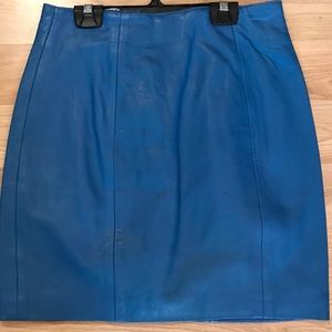 Cobalt Blue leather skirt